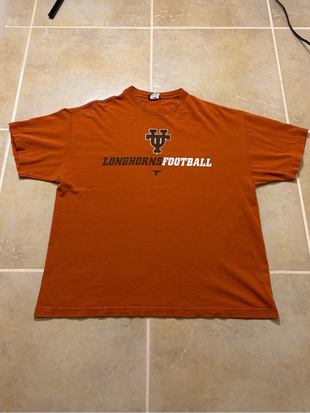 Vintage Texas Longhorns Football Graphic Tee Burnt Orange NCAA football